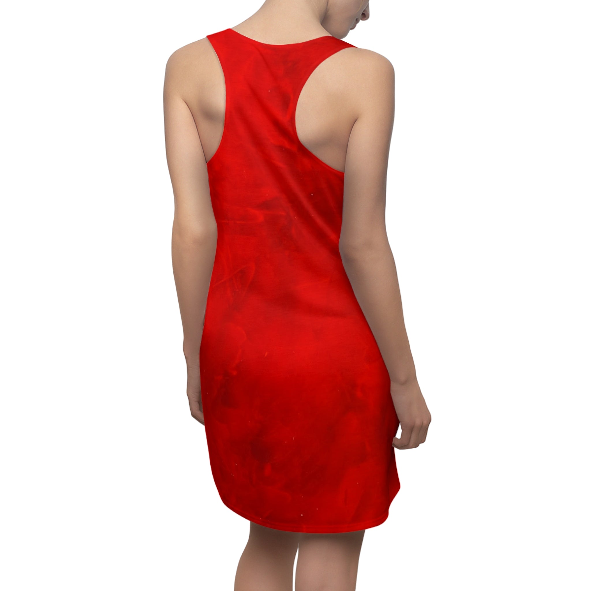 Eye-Catching Racerback Dress Red Hot Leather-look design by Studio Blitz