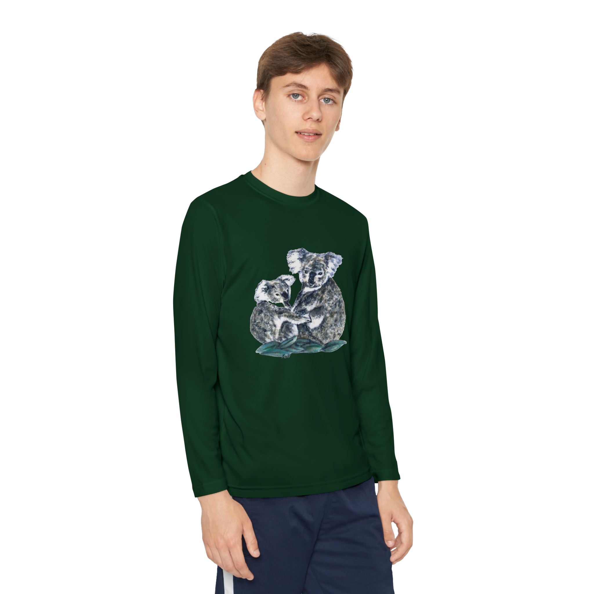 Youth Long Sleeve Tee Koala and Turtle Design
