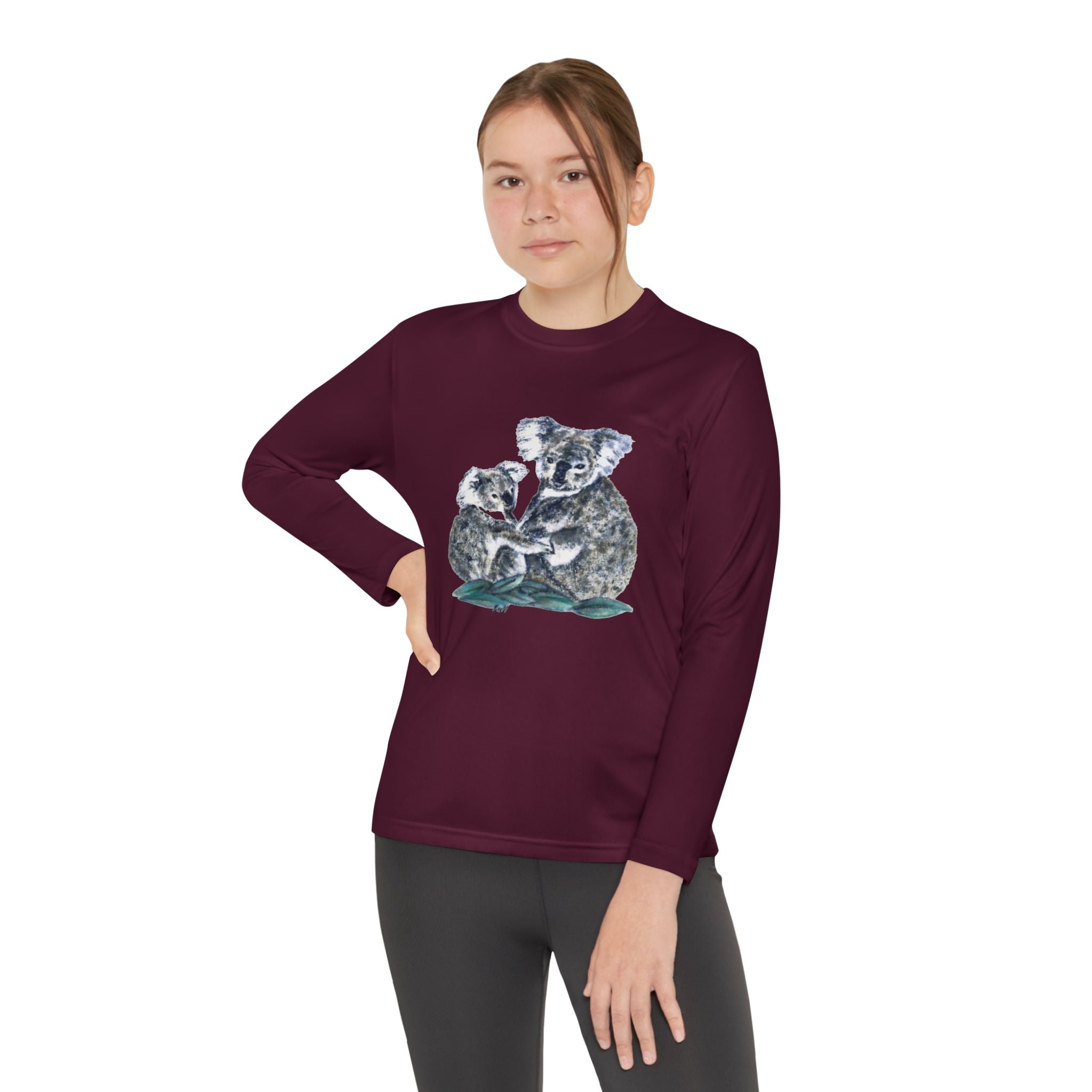 Youth Long Sleeve Tee Koala and Turtle Design