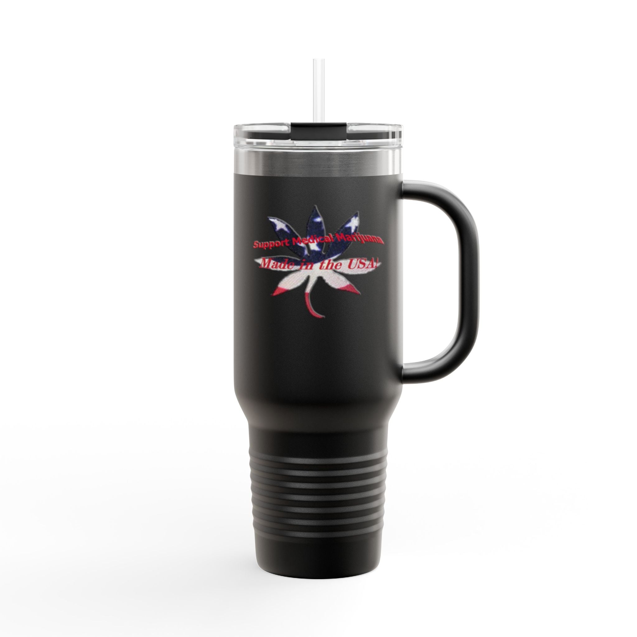 Insulated Travel Mug - Patriotic Cannabis Art Design by Studio Blitz
