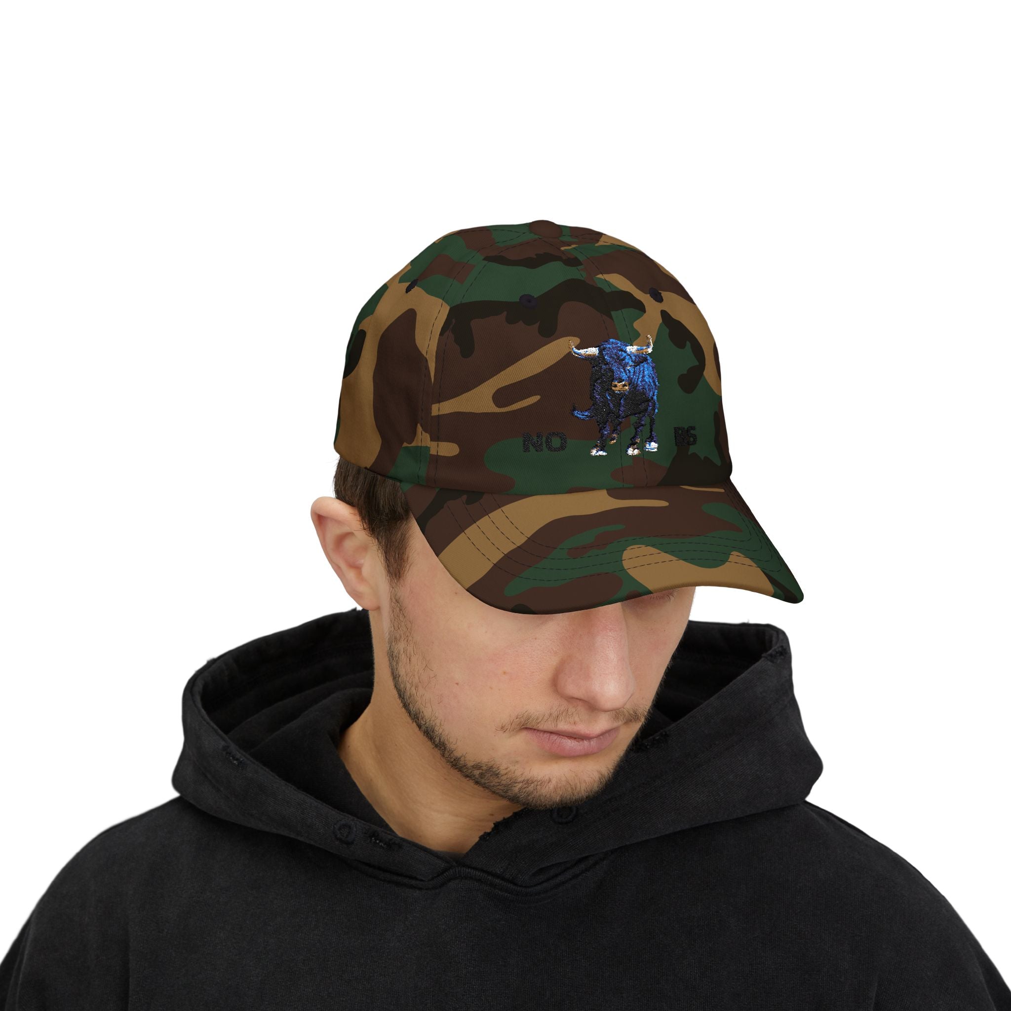Bull Graphic - No BS Classic Dad Cap painted by Studio Blitz