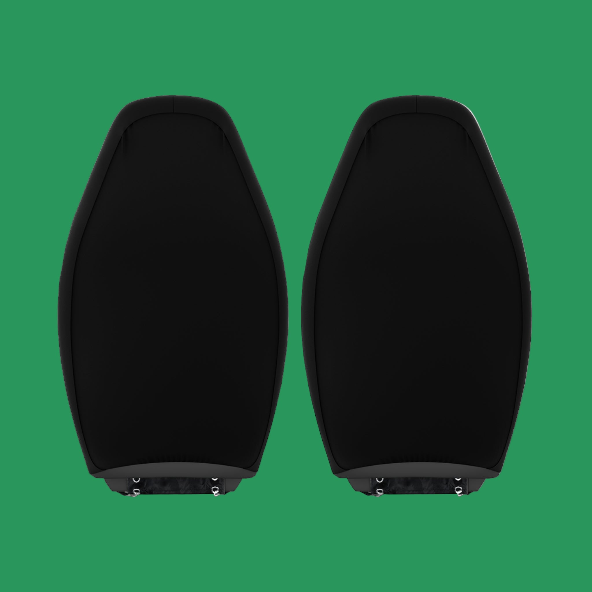 Pair of back of car seat covers on a green  background