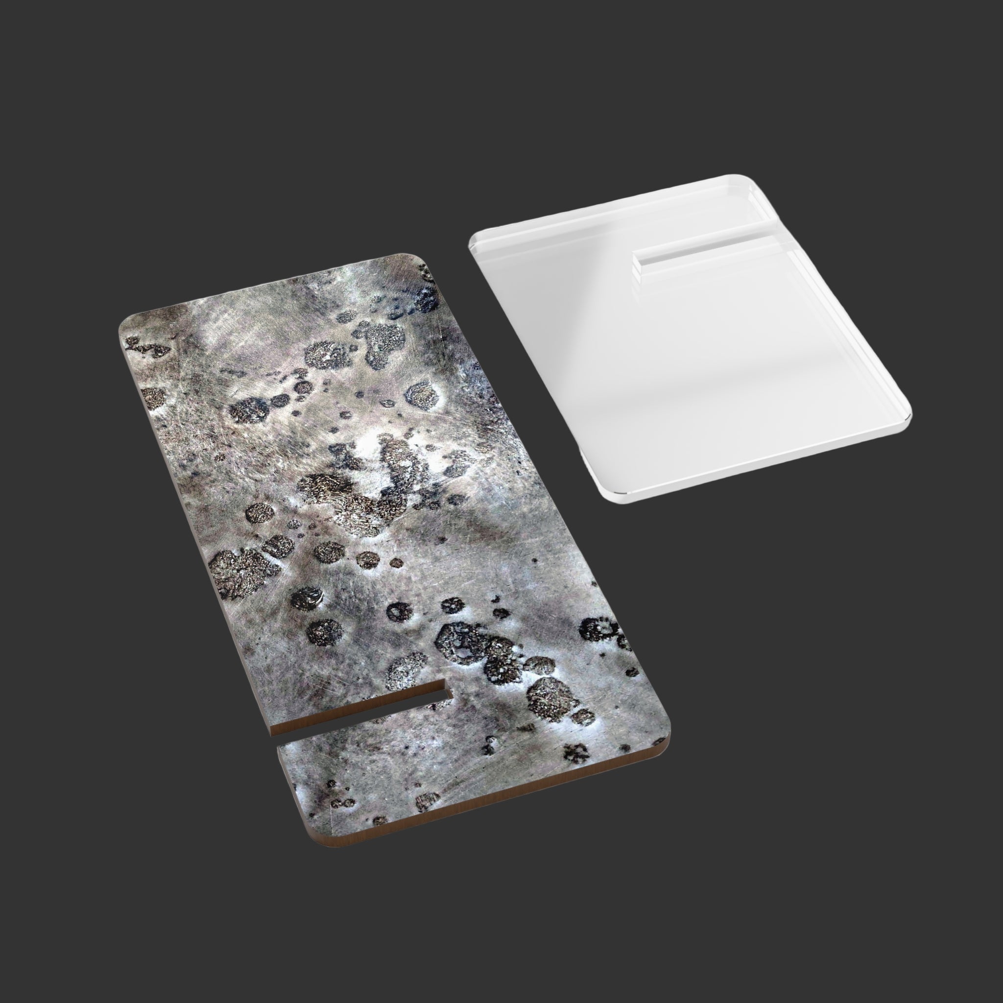 Tablet case with textured surface and white cover on a gray background