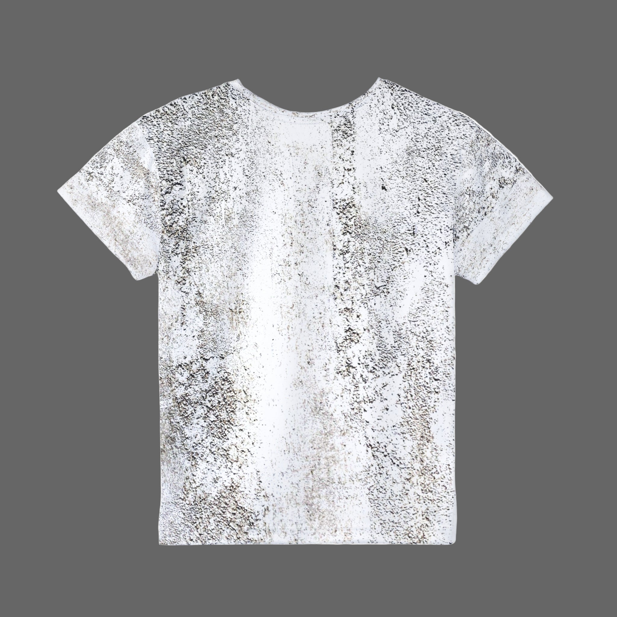 Short-sleeve shirt with a gray and white abstract pattern on a gray background